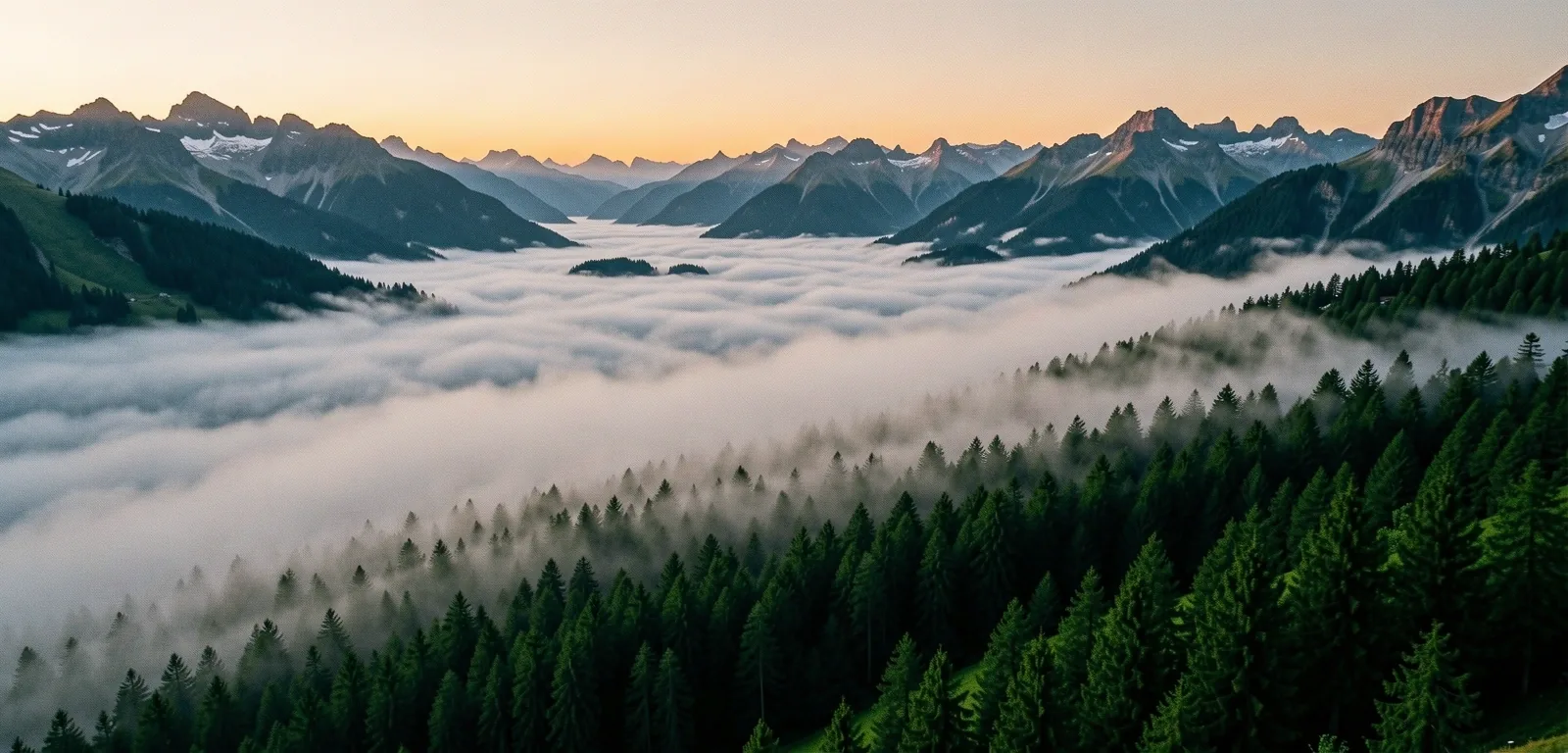 Foggy Swiss landscape