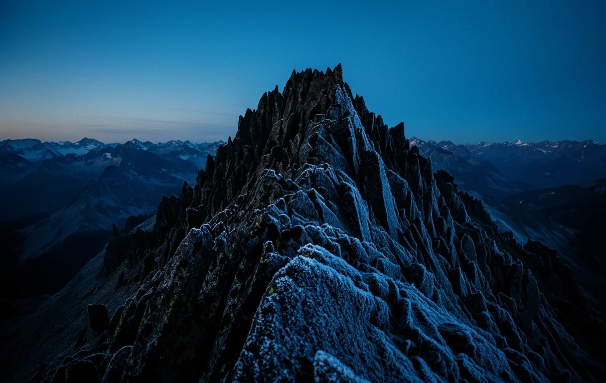 High-alpine mountain ridge